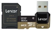 Lexar® Professional 1800x microSDXC™ UHS-II cards 64 GB Lexar® Professional 1800x microSDXC™ UHS-II cards 64 GB